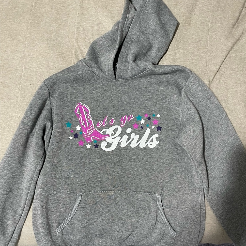 Gray Hoodie with 'Let's Go Girls' Graphic
